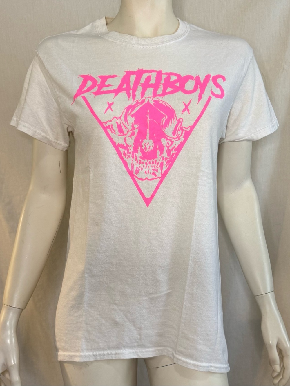 Deathboys San Diego band short sleeve white t shirt size small